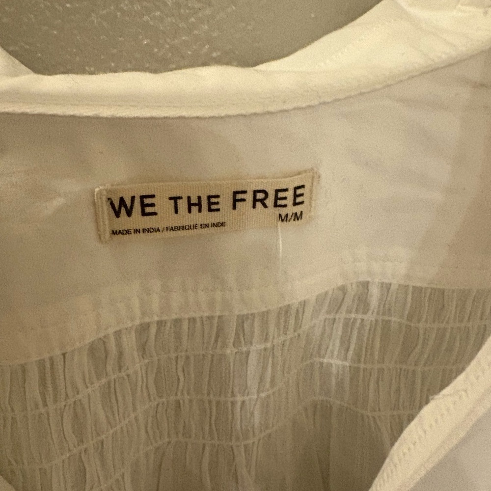 Free People We The Free Evening Edit Shirt Medium Color: Clean Ivory NWT - Picture 5 of 6